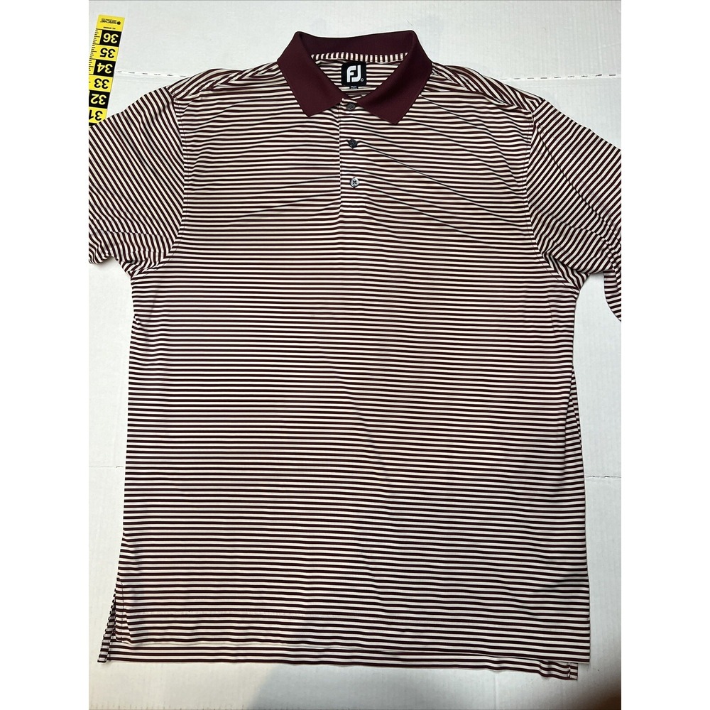 Footjoy Golf Polo Shirt Men's Large Richland  Embroidered Sleeve Striped - Picture 7 of 16